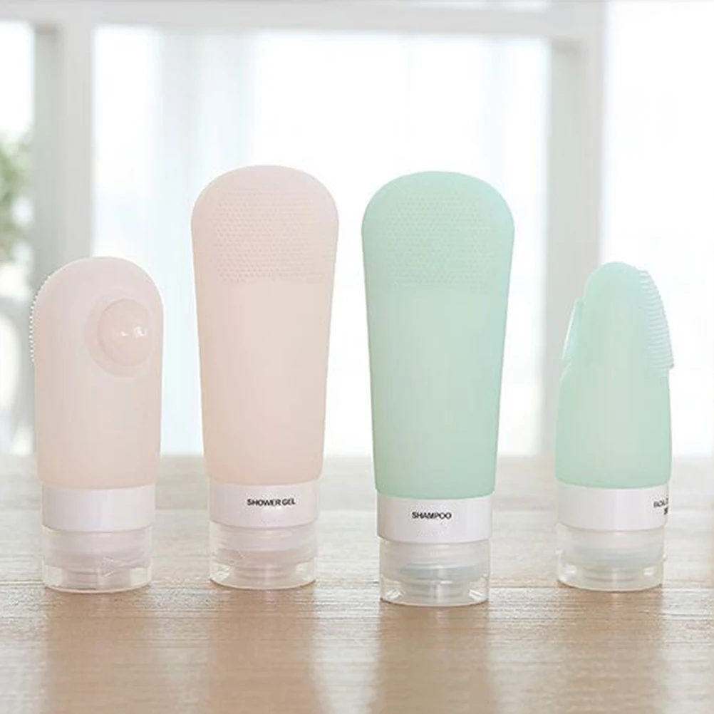 

2PCS Silicone Travel Bottles Portable Refillable Containers for Shampoo Lotion Sunblock with Suction Cup Ideal for Business