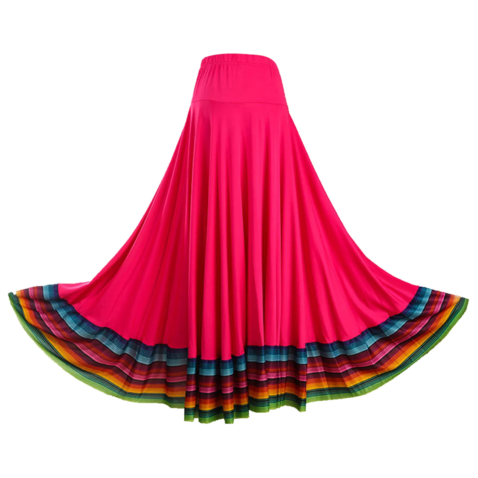 

Women Spanish Bull Folkloric Mexican Flamenco Tap Dance Skirts Long Full Circle Folklorico Dance Skirts Performance Costumes