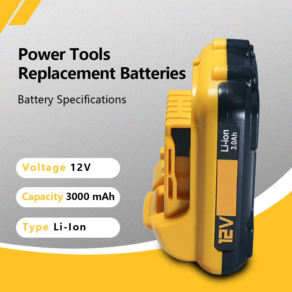 For DeWalt 10.8V 12V 1.5-3Ah Tool Li-Ion Battery 18650 For DeWalt DCB127 DCB124-XJ DCB120 DCB123 DCB