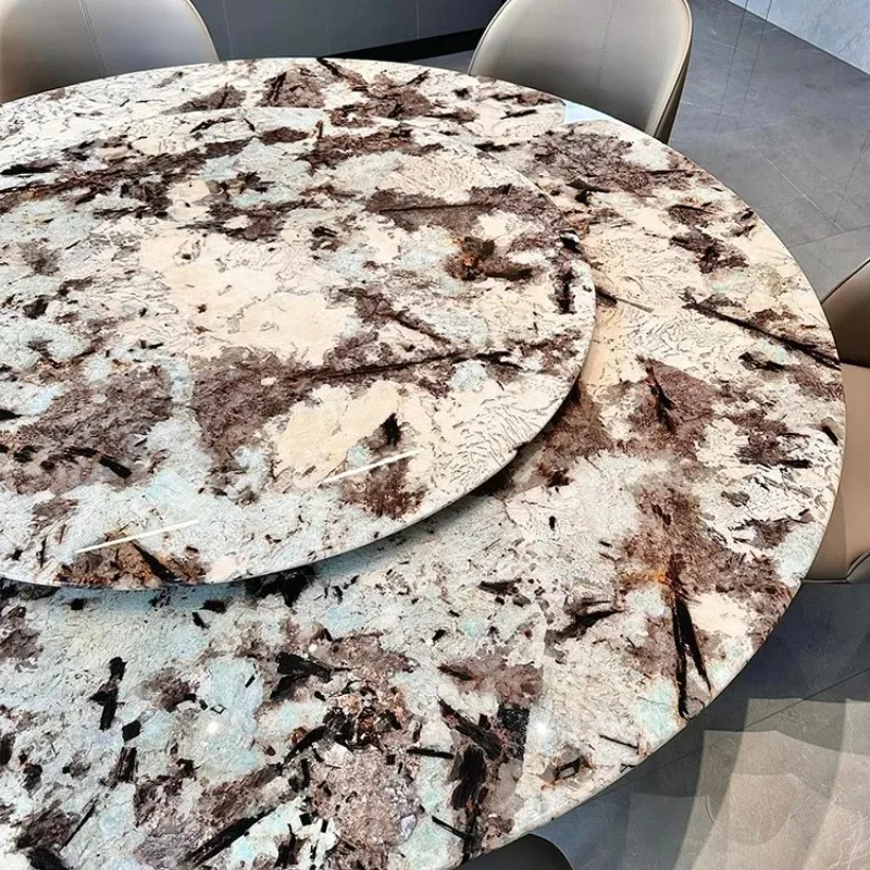

Brazilian imported snow mountain orchid luxury stone dining table high-end Italian light luxury designer