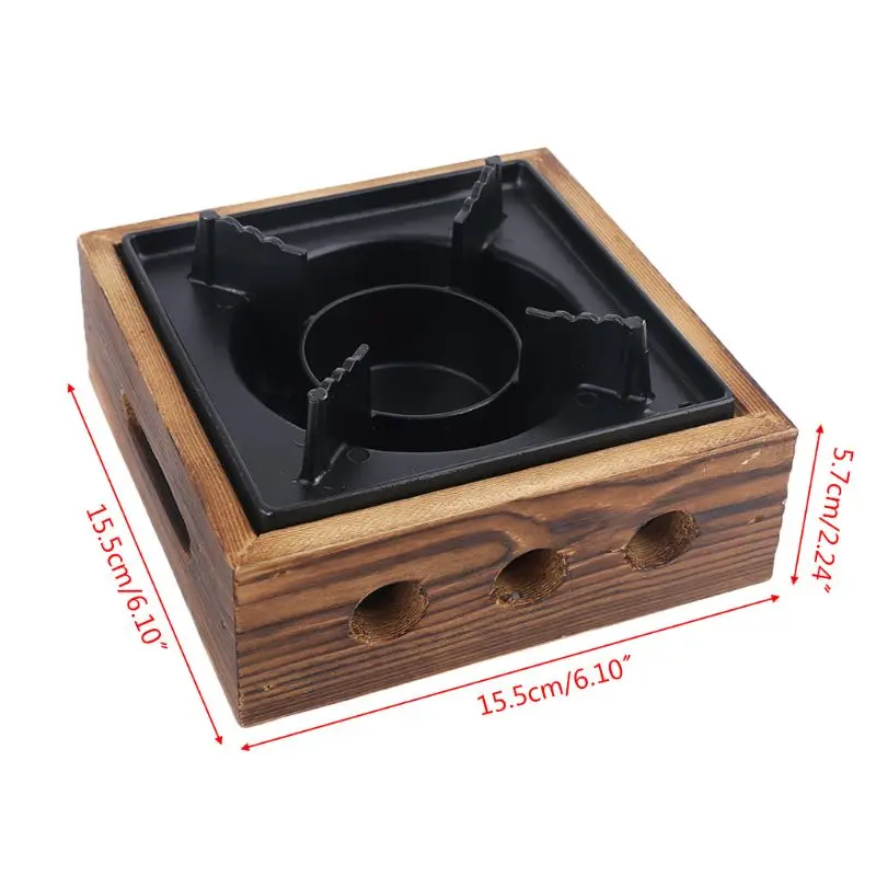 Japanese Design Shabu Hot Pot, Hanging Stove, Restaurant Cooking Pot Base, Wood & Cast Iron, Drop Shipping