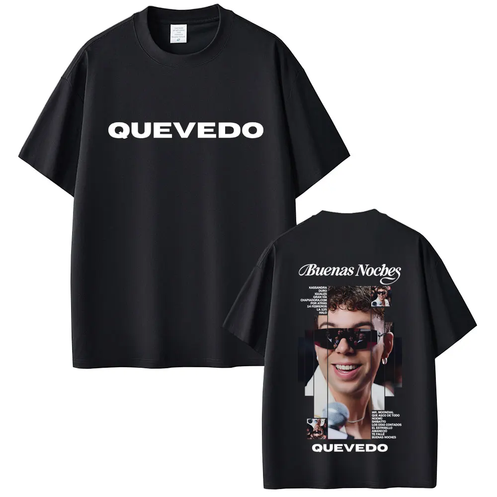 

Rapper Quevedo Buenas Noches Album Graphic T Shirt Men Women Hip Hop Fashion Oversized Short Sleeve T-shirt Male Vintage Tshirt