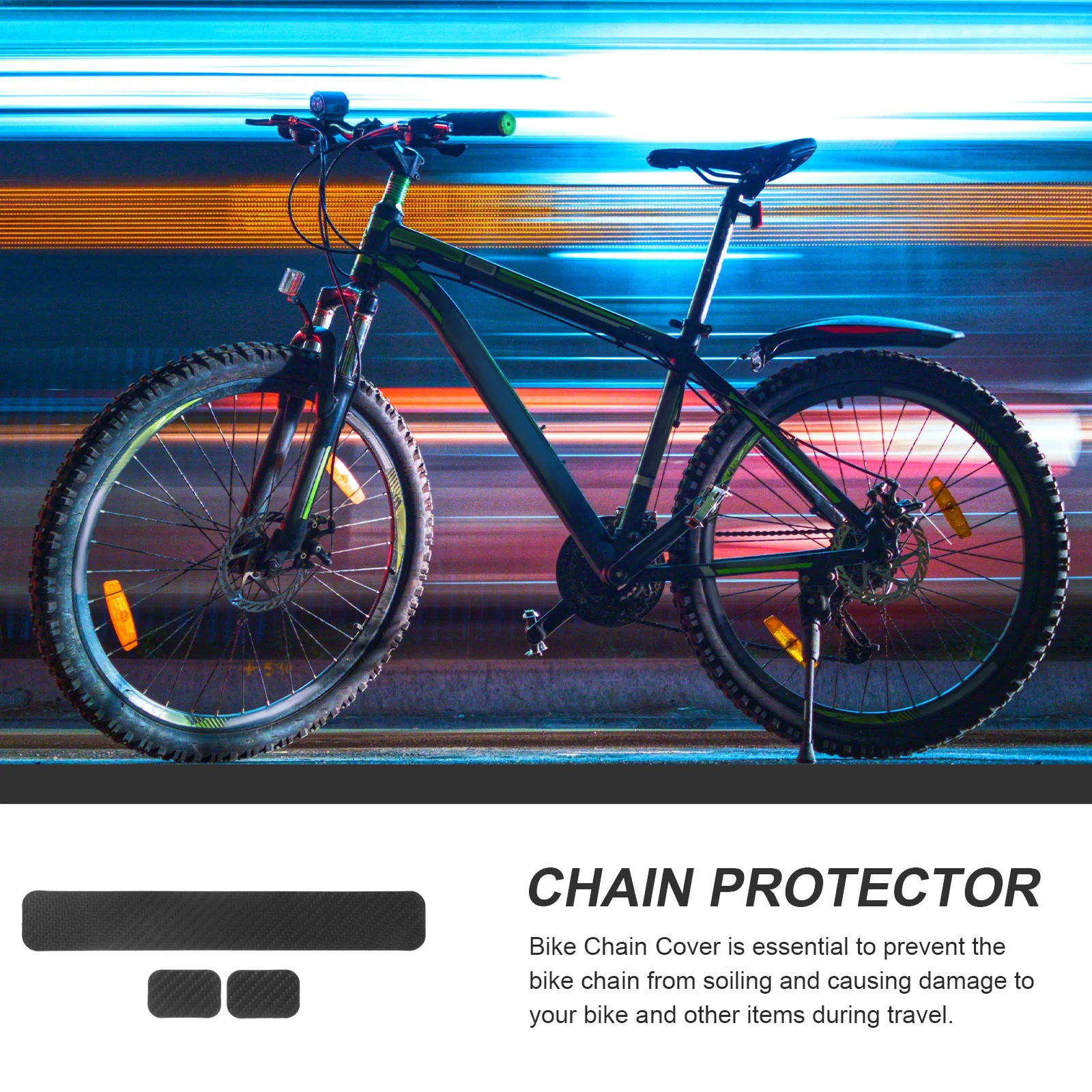 The Chain Carbon Pattern Sticker Road Bike Guards for Cover 2200X300X010CM Black Cycling Accessory Child