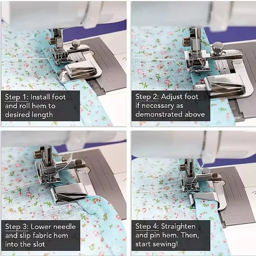 1PCS-3PCS 13/19/25mm Domestic Sewing Machine Foot Presser Foot Rolled Hem Feet For Brother Singer Sewing Accessories view 3
