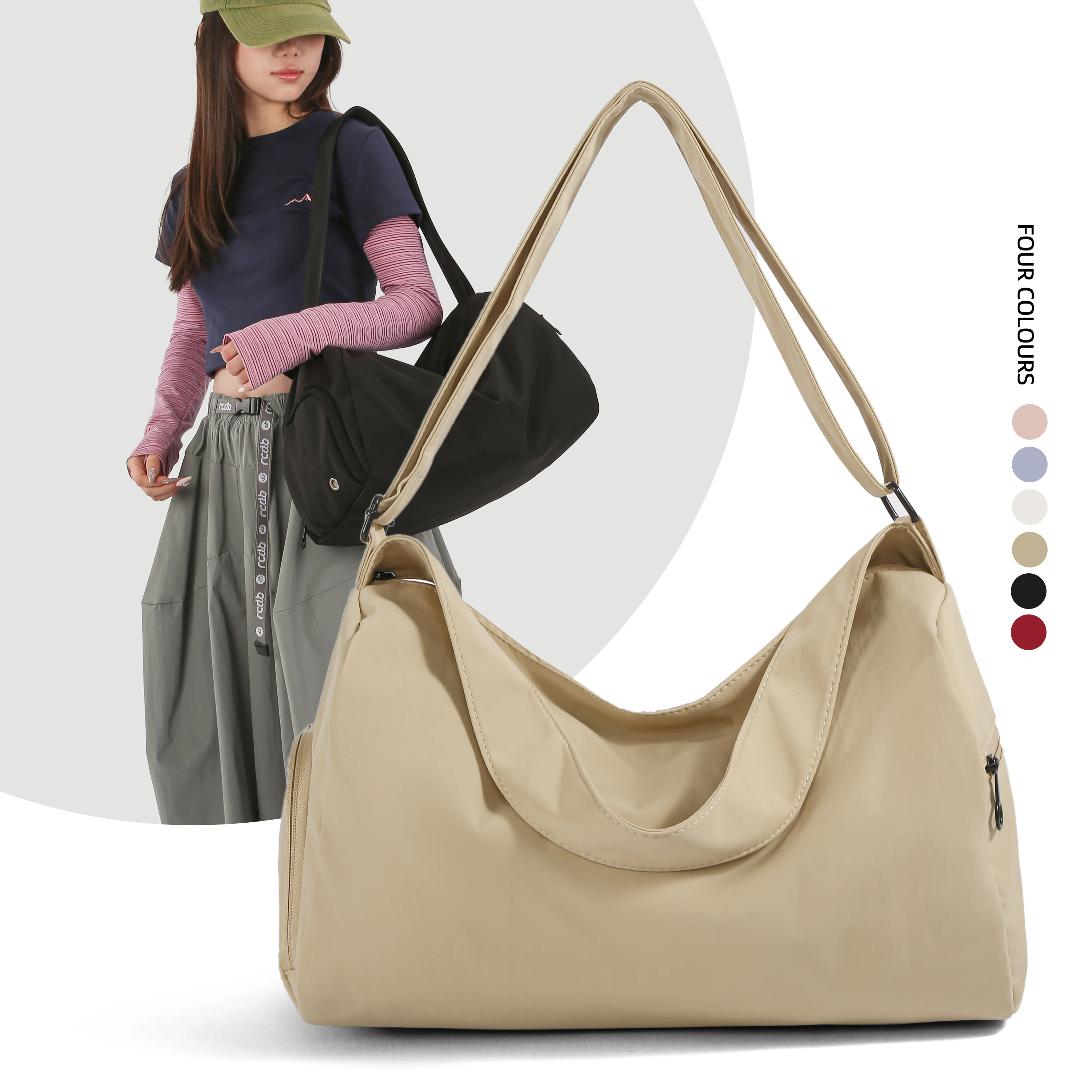 

Fashion Nylon Shoulder Bag Women Casual Lightweight Travel Handbag Tote Ladies Comfortable Crossbody Purse Simple Classic Bags