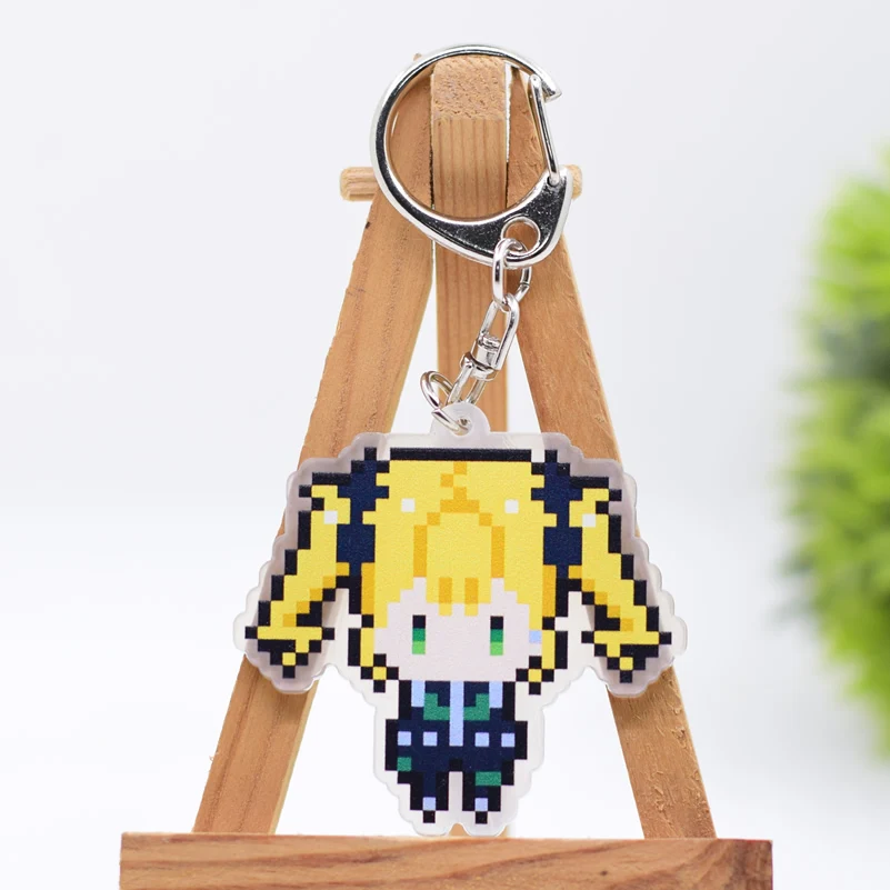 Pixel Anime Cosplay Keychain 8 Styles Badge Accessories Christmas Pendant Prop Gift