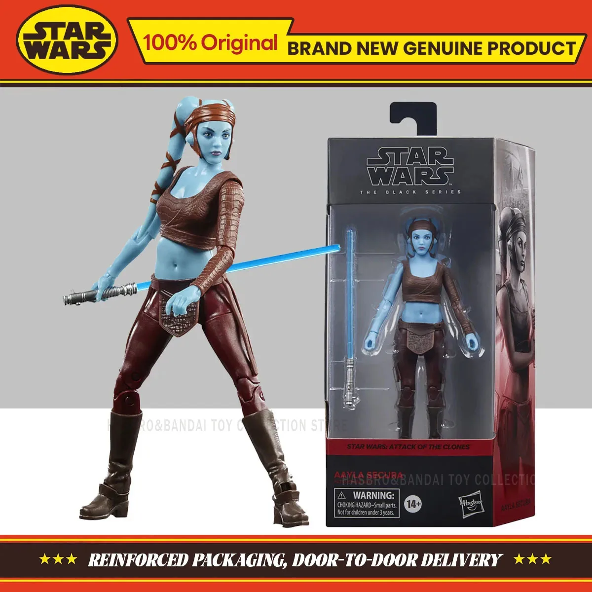 Em estoque hasbro a série preta ataque dos clones aayla secura 15cm figura de ação coleção brinquedos originais modelo presentes