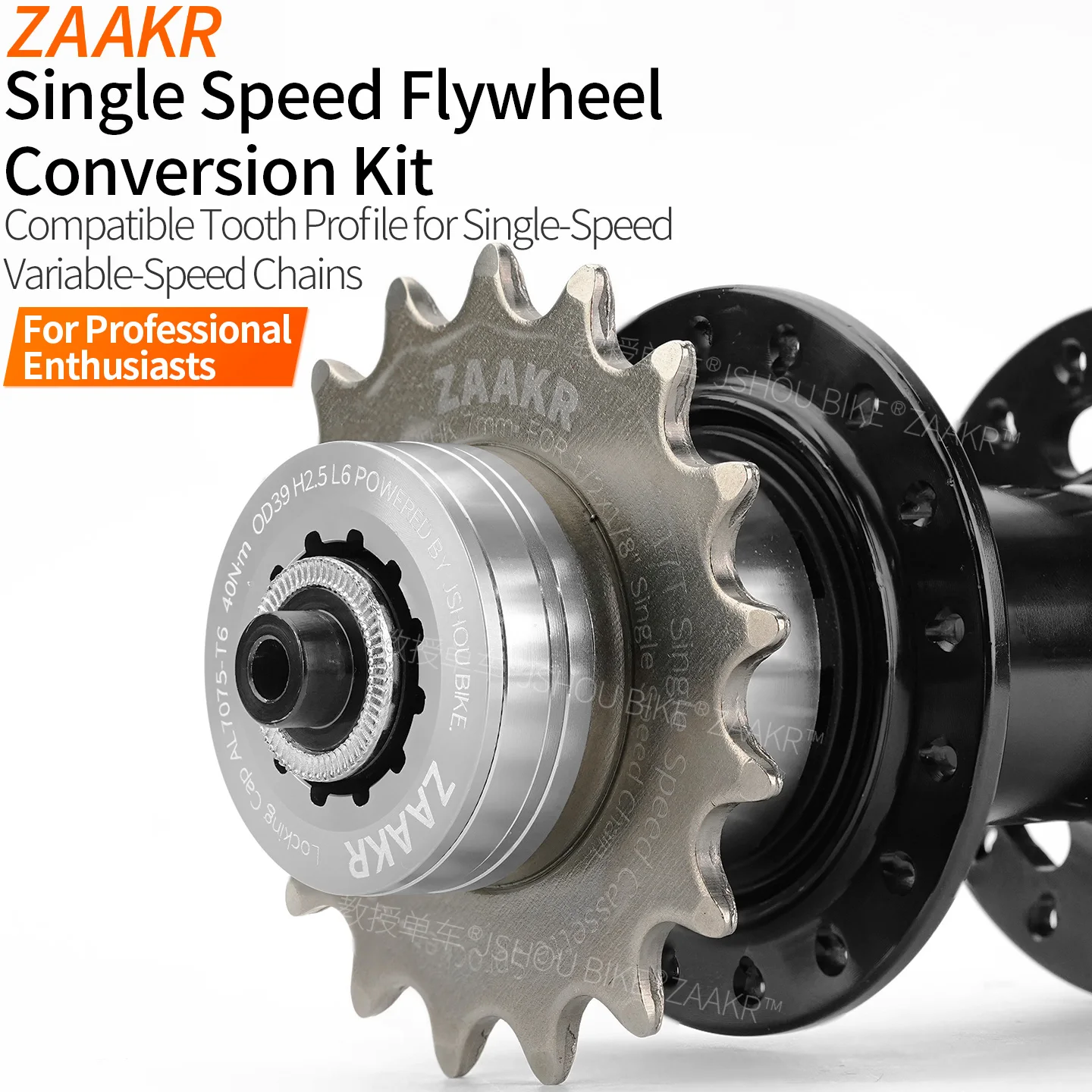 ZAAKR Single Speed Flywheel Conversion Kit 14-18T 8/9/10/11s Bike Sprocket Soil Slope Truck HG Hub 7075 Aluminum Alloy CNC