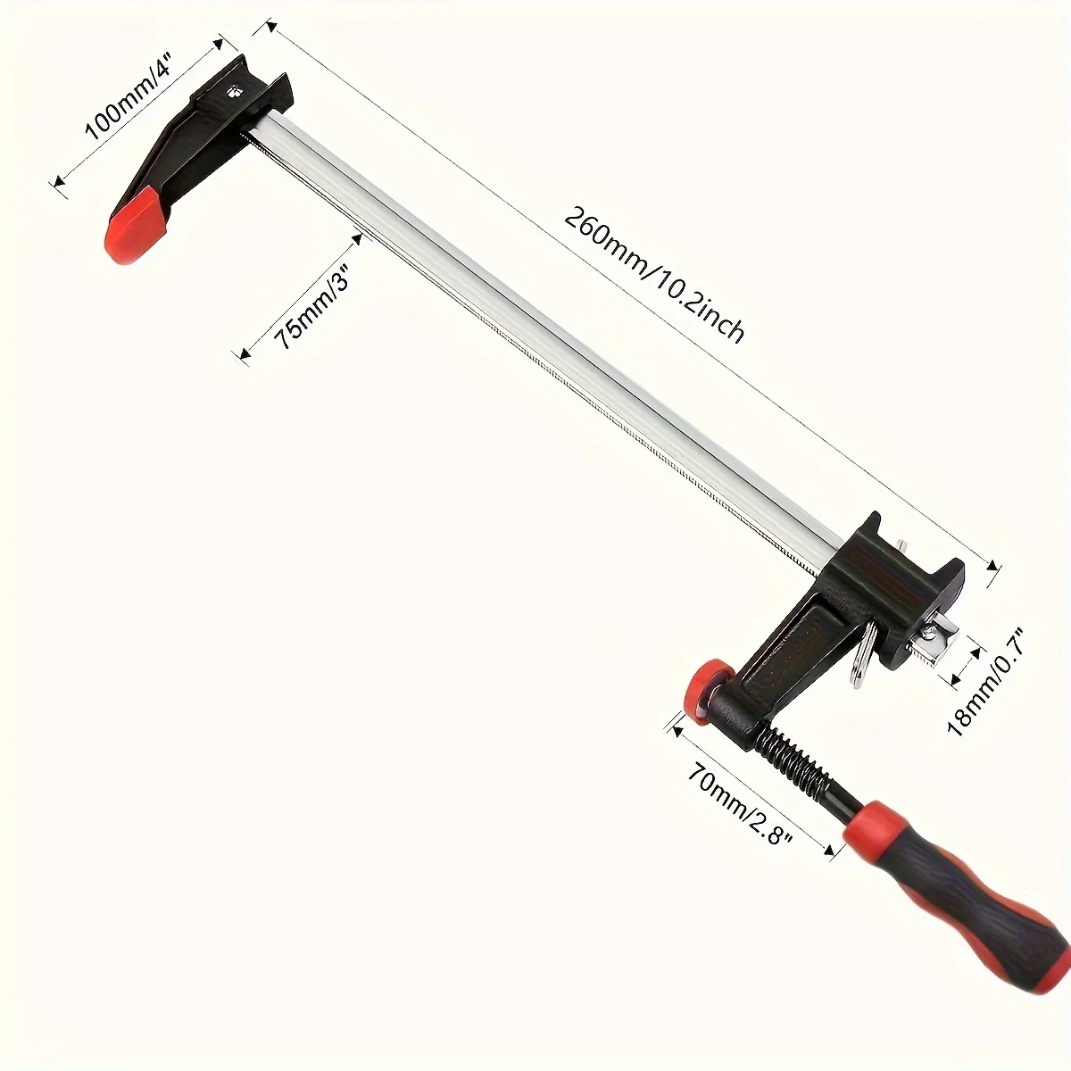 1 Stück/2 Stück 10'' Stahlstangenklemmen-Set, mit 3" Halstiefe, 500 Pfund Lastbegrenzung, Tischklemme F-Klemmen für die Holzbearbeitung – Detail 6