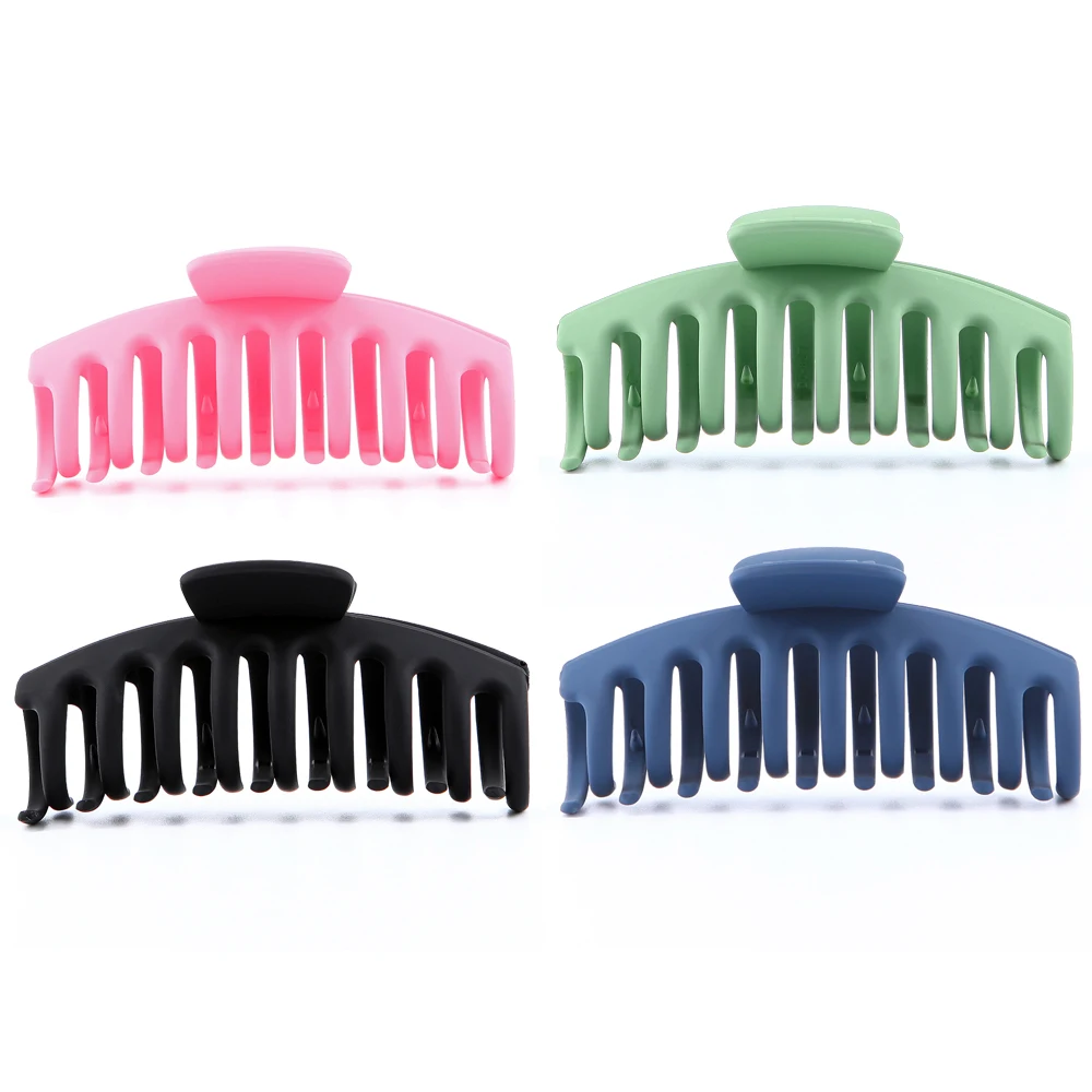 2022 coreano sólido grandes garras de cabelo moda headwear para mulheres bun cabelo garra simples oval oco feminino rabo de cavalo acessórios para o cabelo