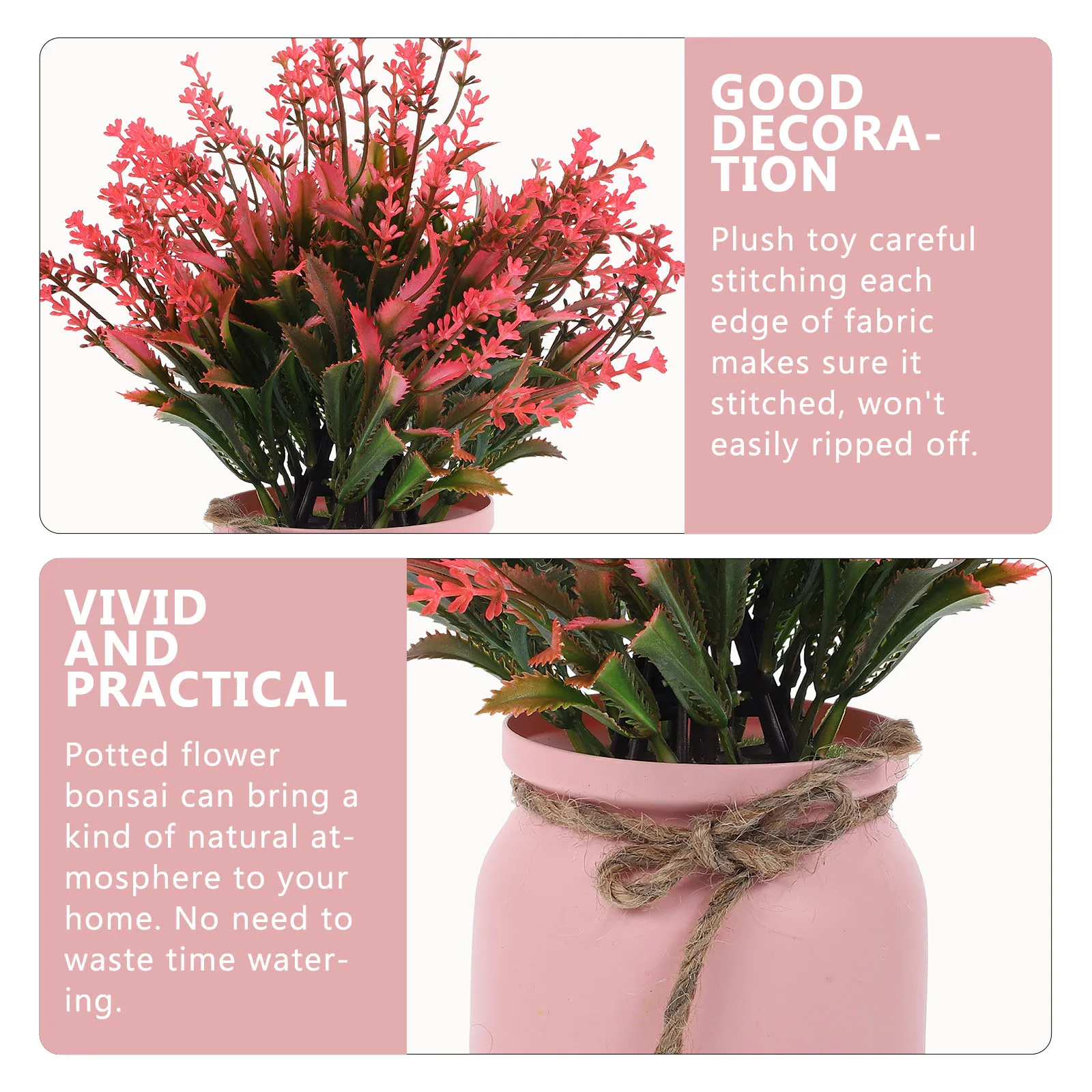 

Artificial Potted Plants RedPlants for Home Office Desk Decor Small Faux Plant Bonsai Indoor Outdoor Centerpiece