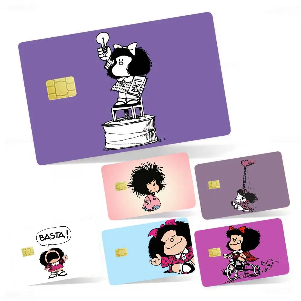 

Funny M-Mafalda Card Stickers Small Waterproof Chip 4PCS Card Sticker Anti-Scratch