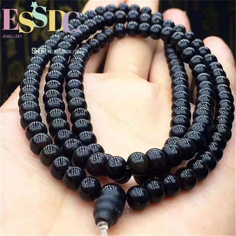Natural Pure Black Tibetan Yak  And Sheep Horns 138 5*6mm  Ladies Ethnic Style Bracelet Wholesale