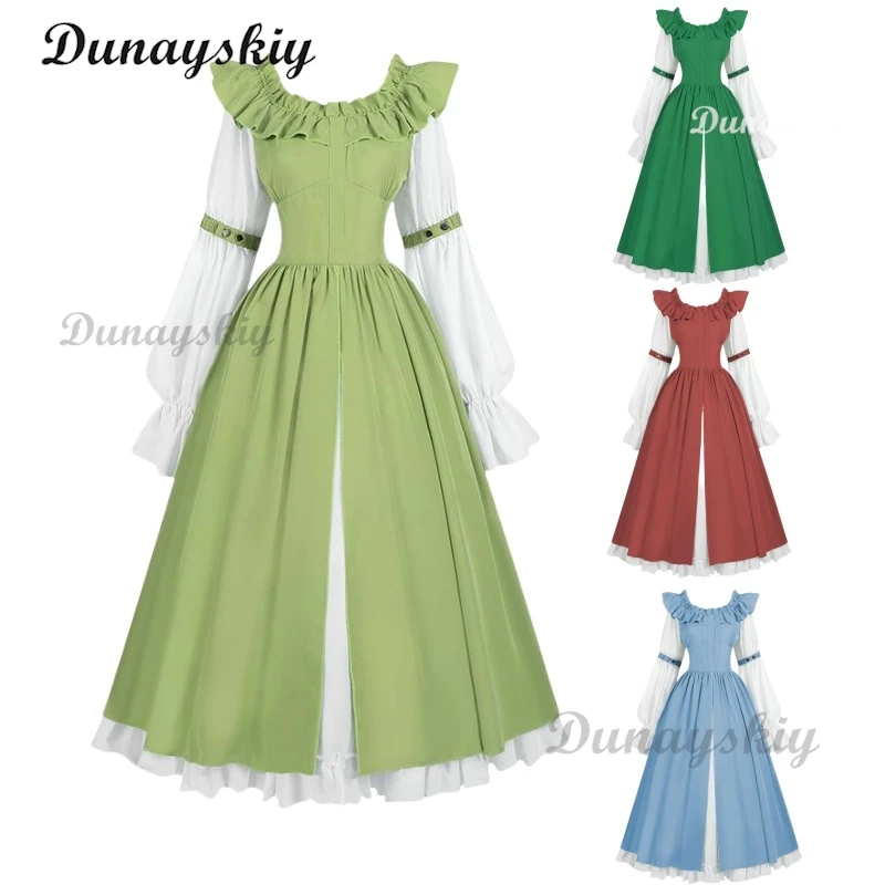 

Halloween Renaissance Medieval Irish Oktoberfest Beer Girl Off Shoulder Elegant Victorian Gothic Bandage Dress Ball Dress Up
