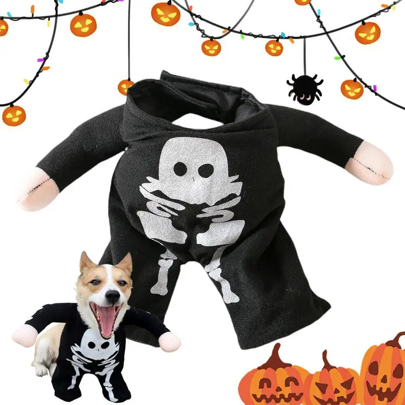 

Halloween Dog Skeleton Costumes Cosplay Party Supplies Dog Glow In The Dark Skull Clothes Halloween Pet Cosplay Costume supplies