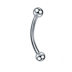 ASTM F136 Titanium Eyebrow Ring PIERC labret Curved Barbell With Balls Ear Helix Tragus Cartilage ear studs Basic Piercing