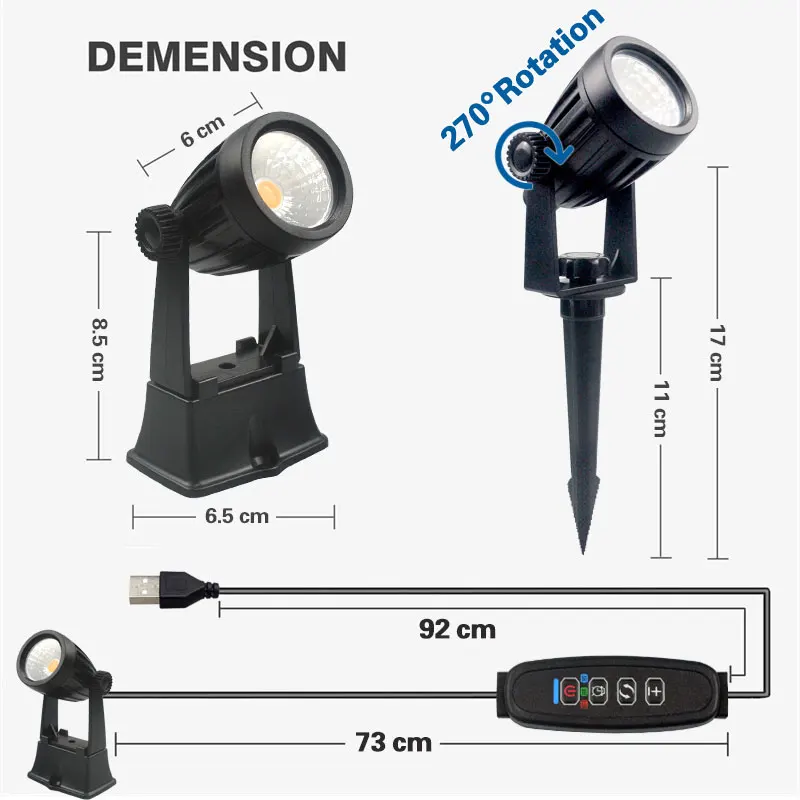 LED Spot Light Plant Decorative Lamp Time Control Lighting Dimmable LED Uplight Spotlight 5W for Indoor lighting Living Room