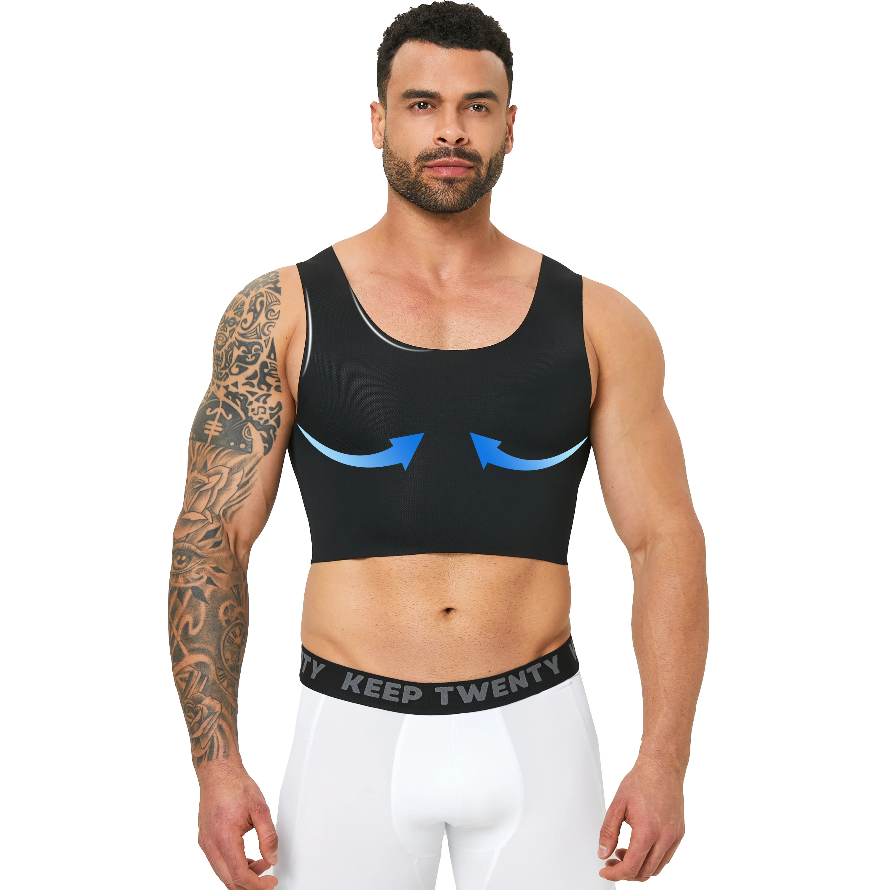 

Men's Seamless Compression Tank Top - Breathable Muscle Shirt for Workout & Everyday Wear, Inner Vest for Crossdresser