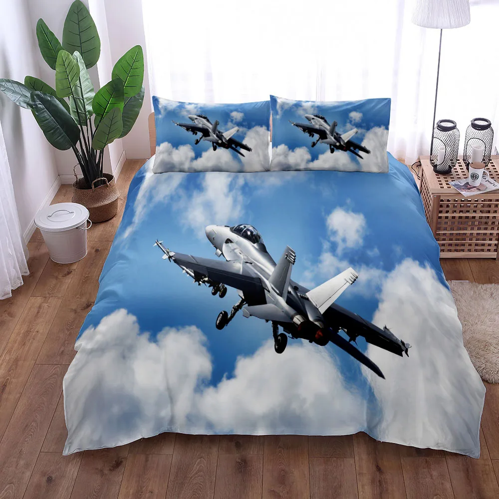 Imagem -02 - Air Fighter Duvet Cover Grupo Solteiro Duplo Queen Eua Twin Completo King Size entre Roupa de Cama Reino Unido Mapa do Mundo