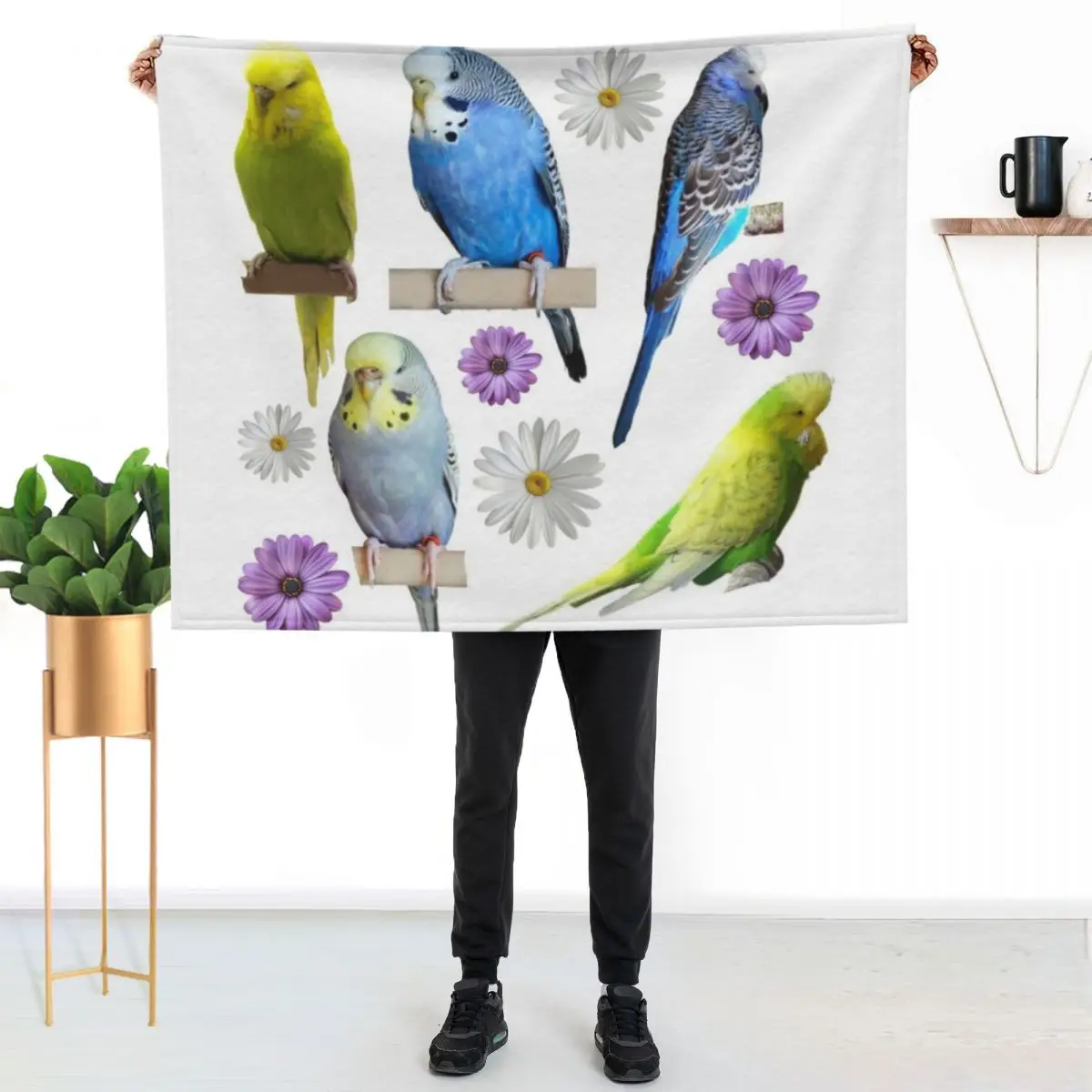 Budgies the beatiful pets. For parakeet lovers Throw Blanket Plush Sofa Sofas Retros heavy to sleep Picnic Blankets