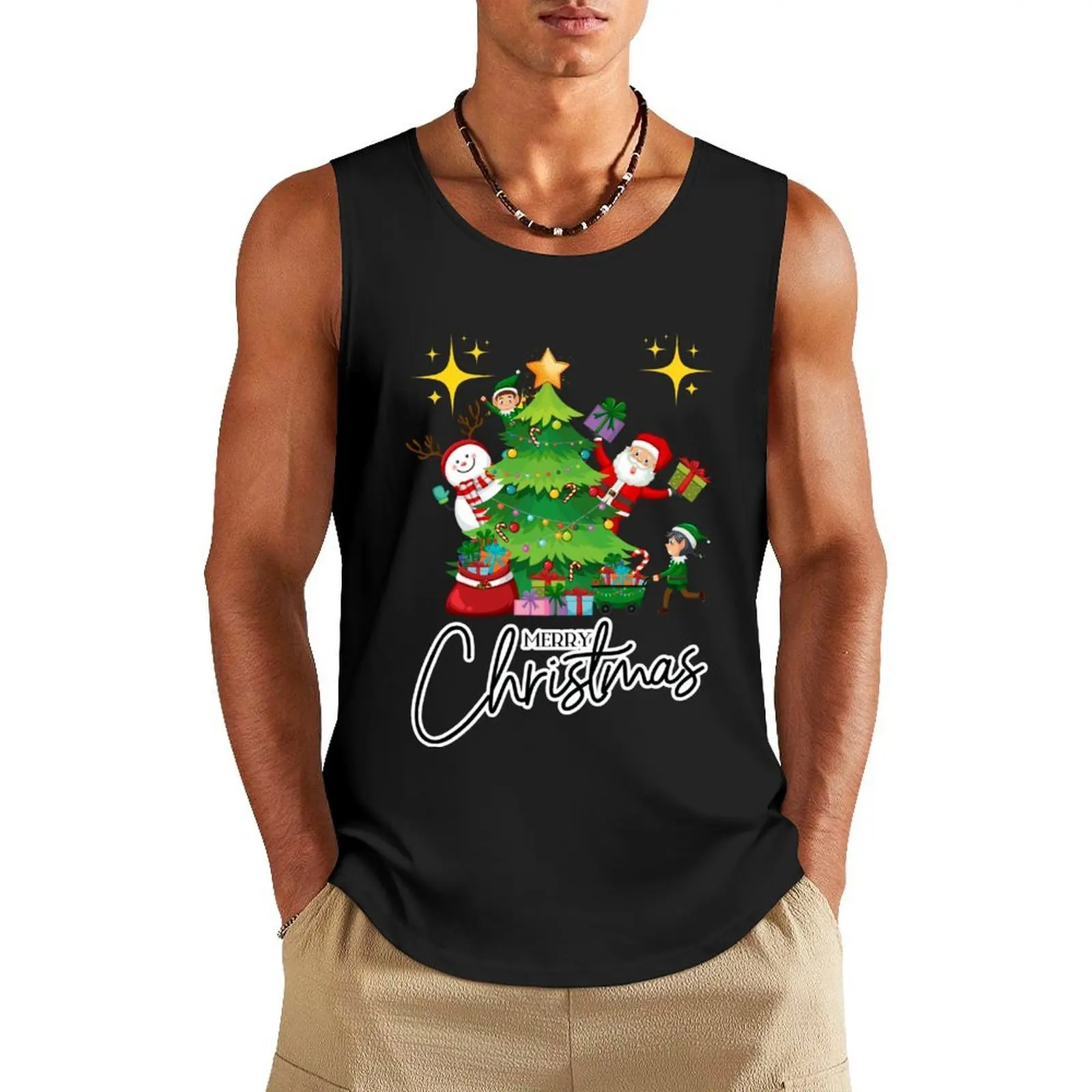 

Christmas 25 Dec Tank Top Men's gym t-shirt gym clothes man sleeveless shirts Clothing