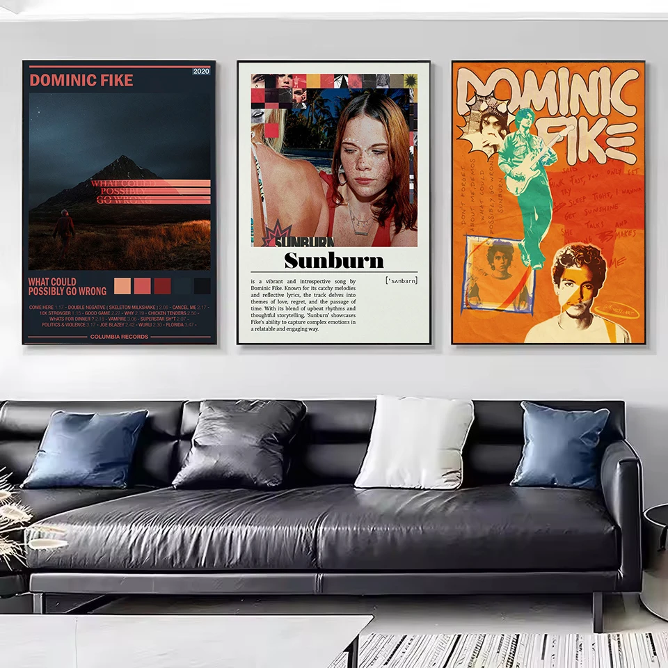 Singer Rapper D-Dominic Fike Sunburn Music Tracklist Aesthetic Poster Canvas Painting Wall Pictures Home Bedroom Decor Gift