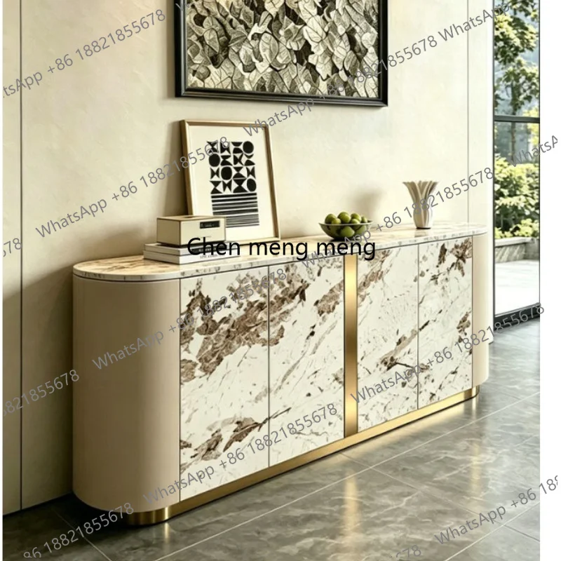 Marble pattern Italian style against the wall, living room entrance entrance shoe cabinet decorative storage side cabinet