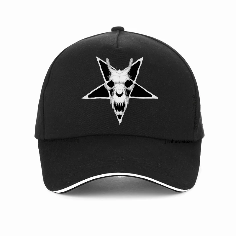 Hail Satan Baphomet With Satanic Crosses Baseball Cap Casual Gothic Demon Devil  Abigor Dad hat Fashion Cool Abarth Hats