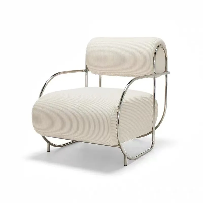 Sofa Chair Bedroom Lobby Reception Negotiation Chair Stainless Steel Leisure Chair