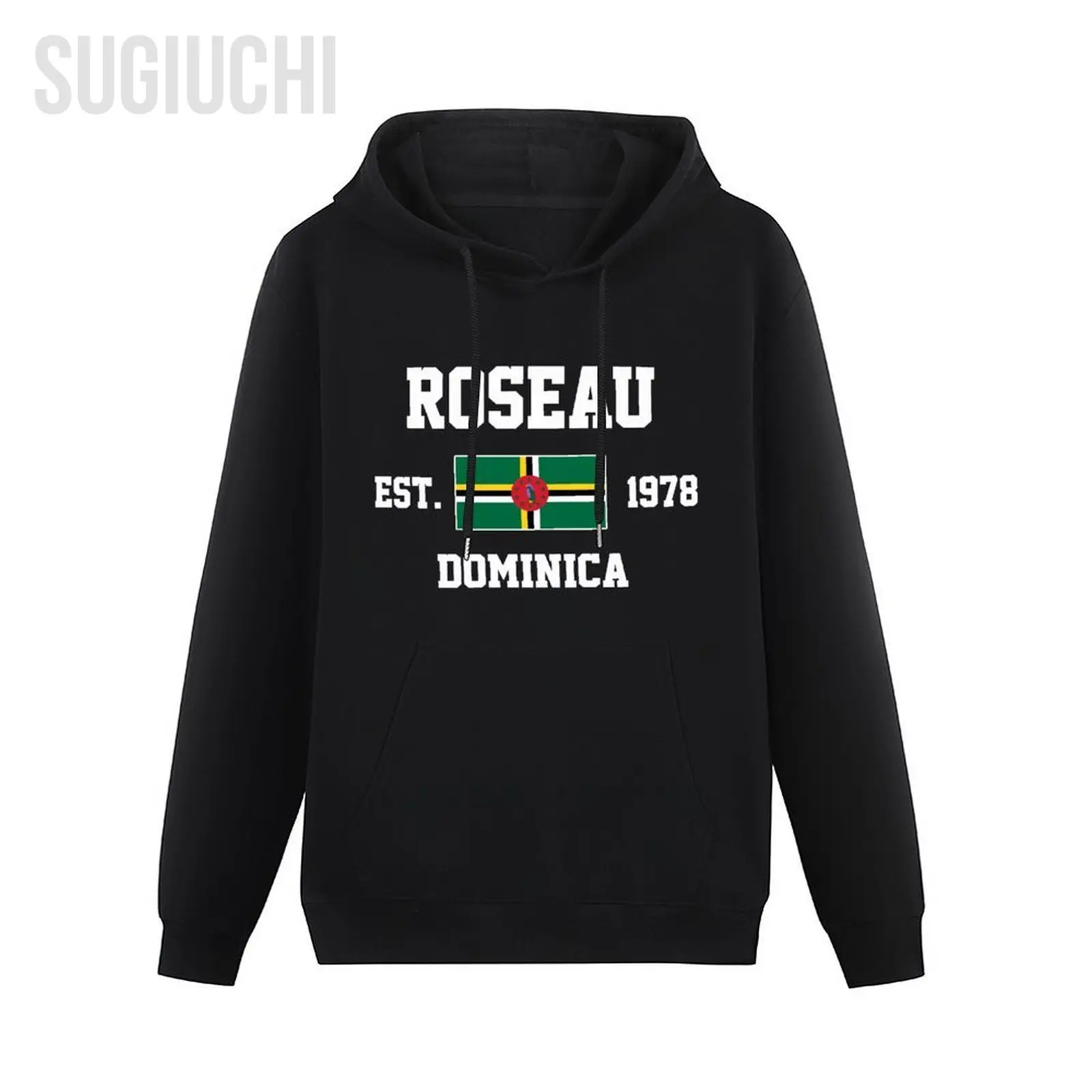 Men Women Hoodies Dominica EST.1978 Roseau Capital Hoodie Pullover Hooded Hip Hop Sweatshirt Cotton Unisex