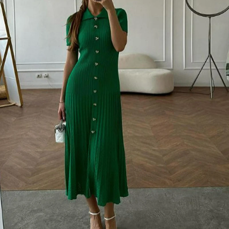 YuooMuoo letnia sukienka Maxi damska dzianina czarna zielona długa obcisła koreańska moda wzburzyć sukienki damskie elegancka biurowa sukienka damska