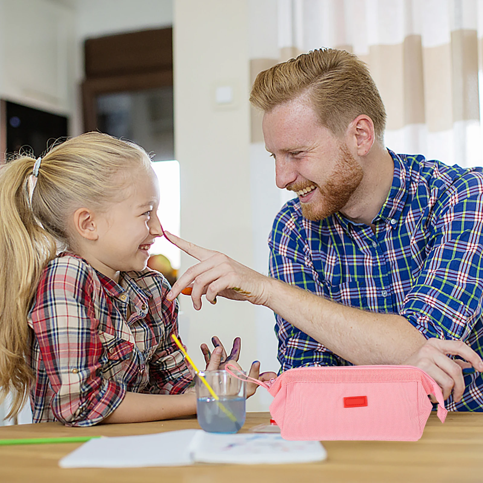 

Large Capacity Stationery Bag Oxford Cloth Pencil Case Wear Resistant Portable Storage Pouch For Students Daily Use