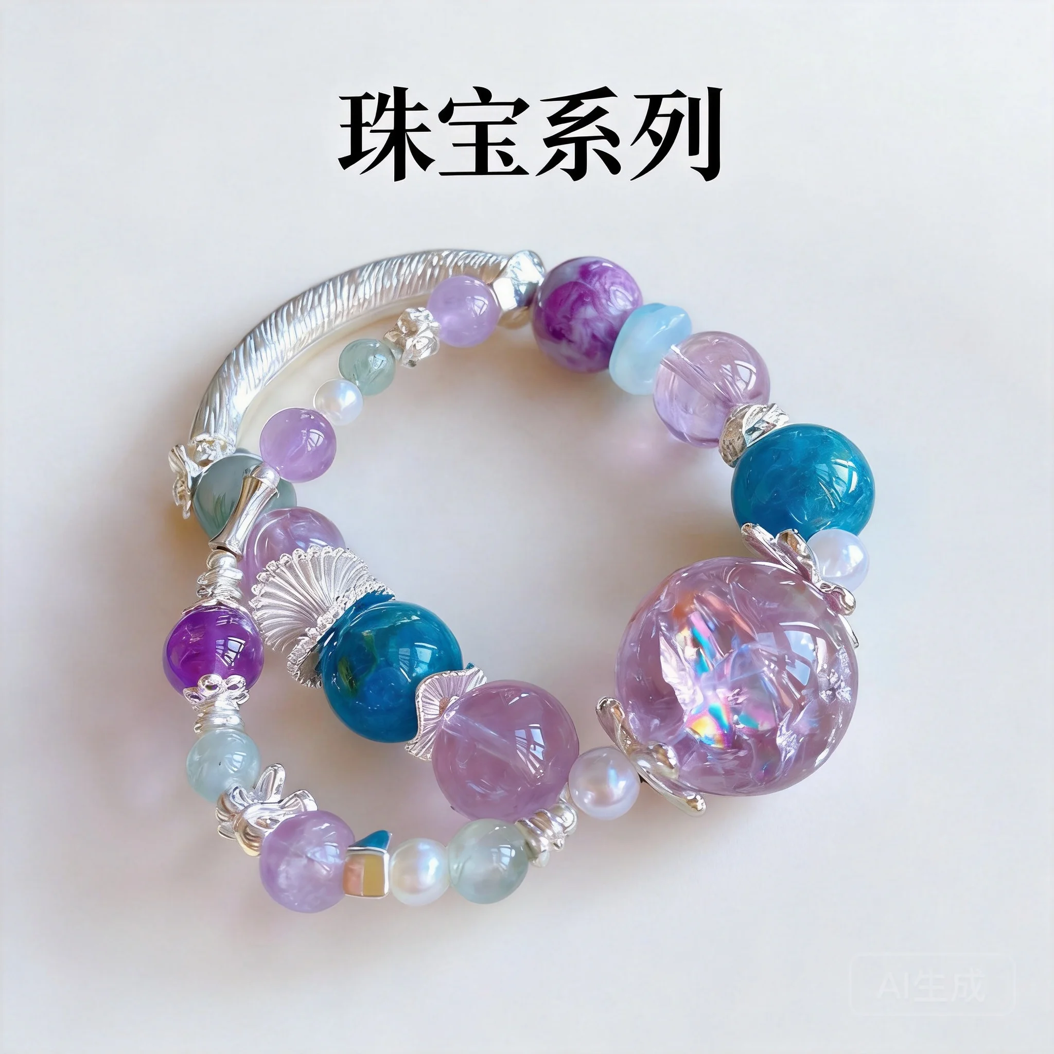 chinese-style-lucky-blessing-natural-amethyst-azeztulite-blue-kyanite-purple-lepidolite-aquamarine-16mm-crystal-beaded-bracelet
