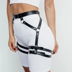 Fashion Steampunk Women's Body Harness With Suspenders Garter Belt For Thigh High Stockings, Leather Gothic Costumes Accessories