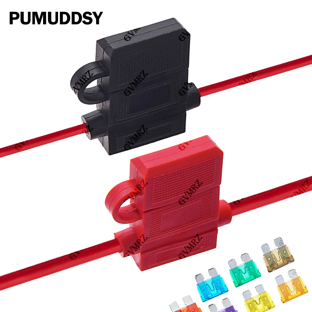 1A 2A 3A 15A-50 7.5A 10A ATC Medium Blade Waterproof Fuse Holder For Automobile 32V 18/16/14/12/10AWG Standard Fuse Insert