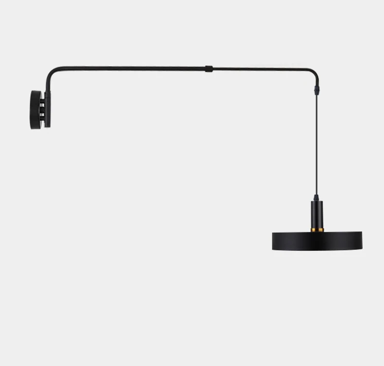 Black Metal Wall Light For Bedroom Bedside Reading Long Arm