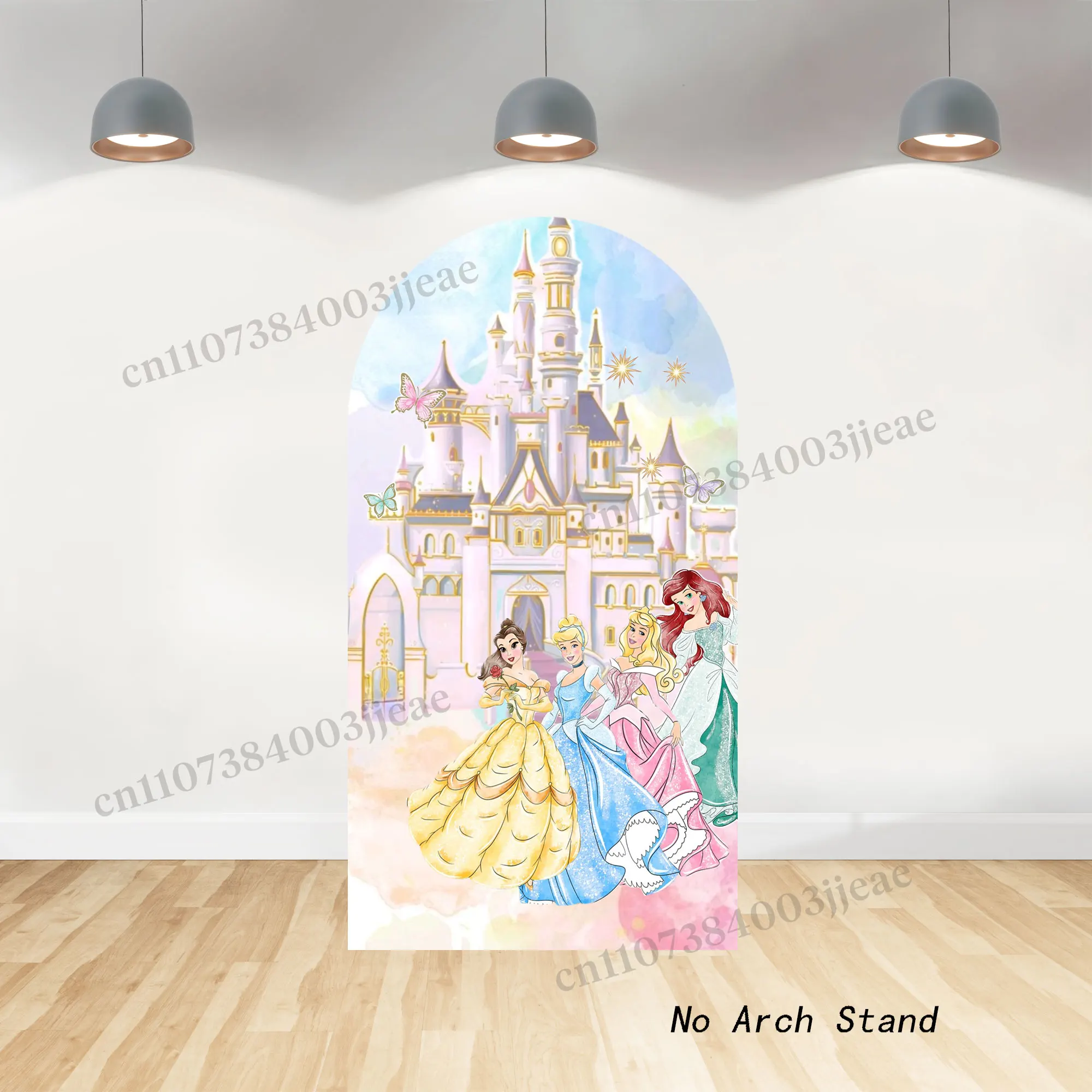 The Princess Party Decoration Arch Background Girl 1st Birthday Aurora Belle Cinderella Castle Backdrop Baby Shower Cover Poster view 5