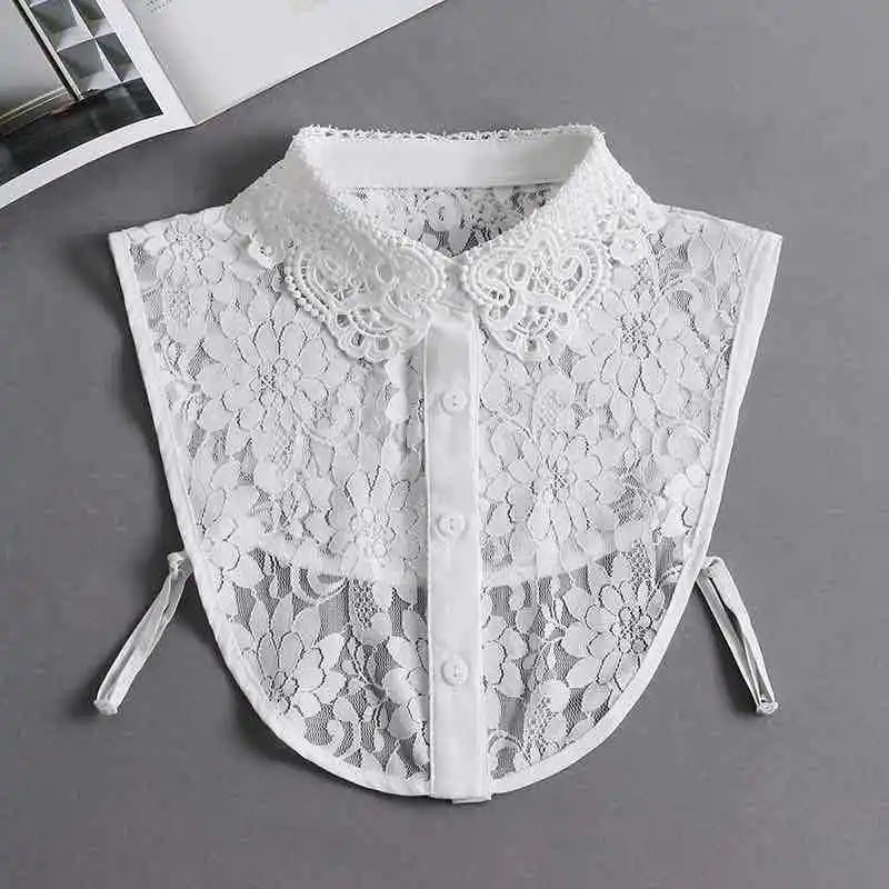 

New Versatile Breathable Casual Shirt with Fake Lace Doll Collar for Spring, Autumn, Winter