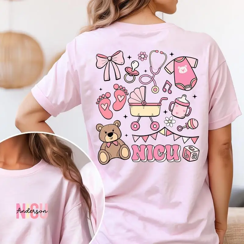 

Футболка Coquette NICU для неонатального интенсивного ухода, медсестра для кормления, ICU для