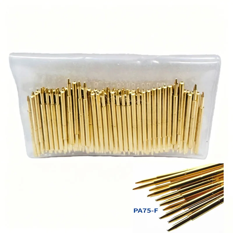 100-pecas-saco-pogo-pin-pcb-pa75-f1-banhado-a-ouro-sonda-de-teste-de-mola-com-cabeca-tipo-flor-de-ameixa-de-quatro-garras-diametro-externo-102mm-comprimento-1635mm