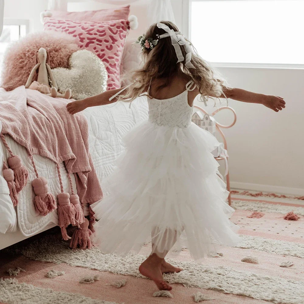 Vestido de verano para niñas, ropa de fiesta de cumpleaños sin mangas con flores, elegante y esponjoso, ropa informal para niños de 3 a 8 años