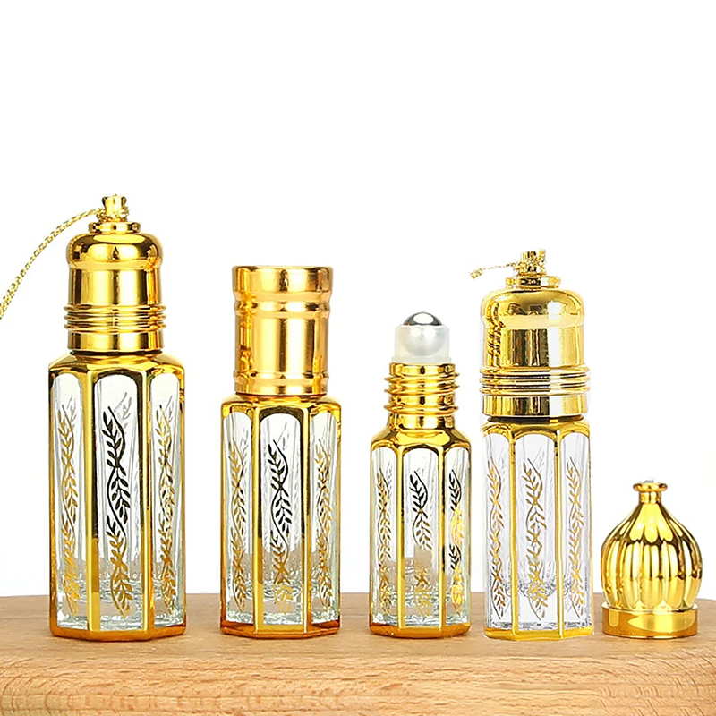 Luxury Essential Oil Roller Glass Bottle Refillable Perfume Bottle Glass Roll-On Essential Oil Bottle Cosmetics Container