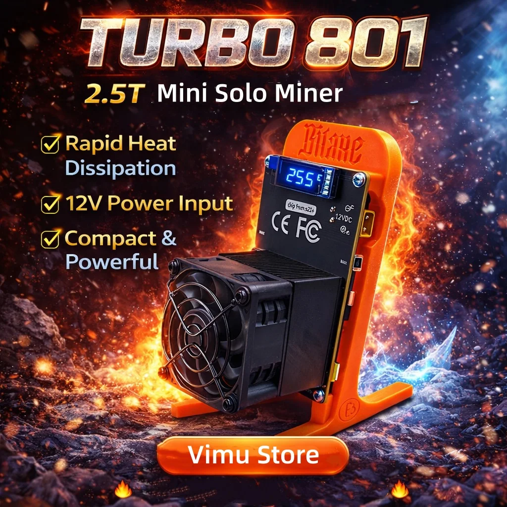 801 Solo Miner 2.55TH/s BTC Bitcoin Mining Machine Asic Miner Low Power Consumption High Efficiency Crypto Miner