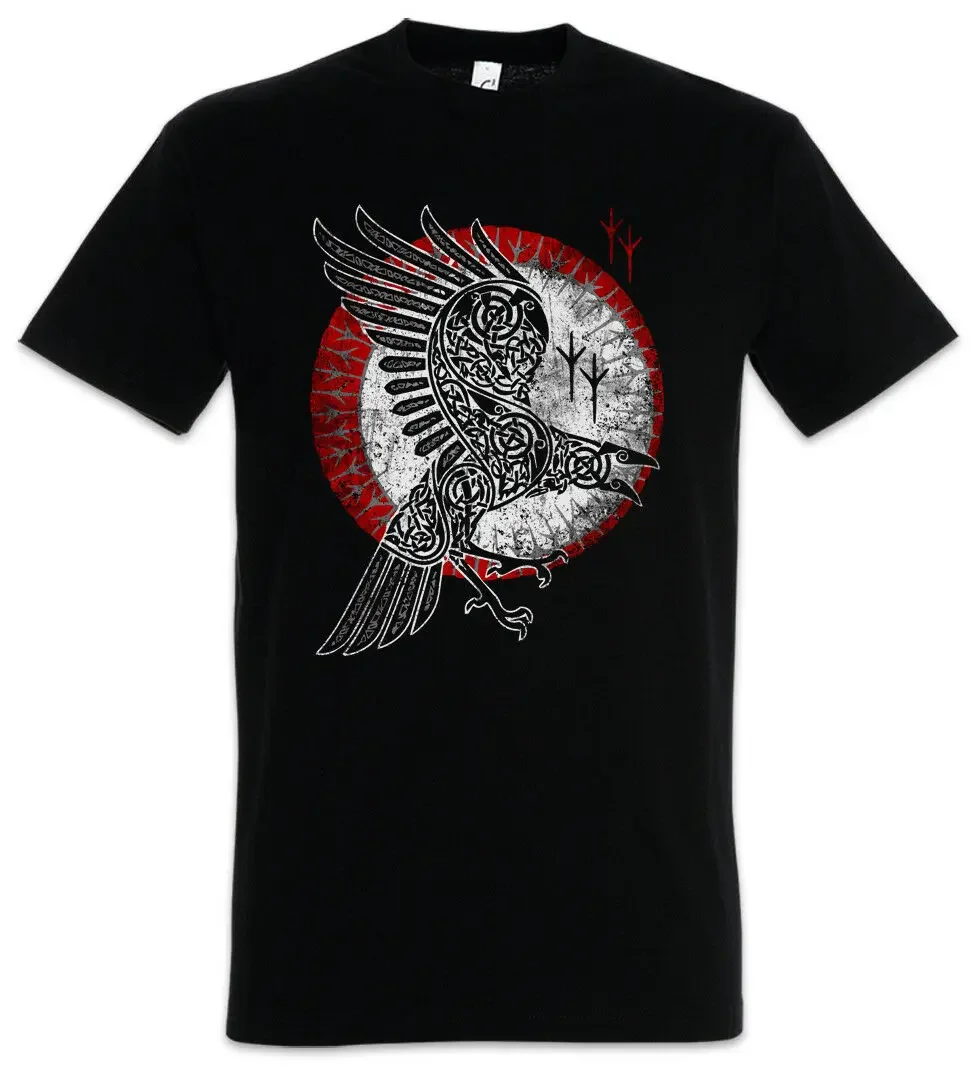 Valhalla Norse Myth Hugin and Munin Odin Ravens T-Shirt 100% Cotton O-Neck Short Sleeve Summer Casual Mens T-shirt Size S-3XL