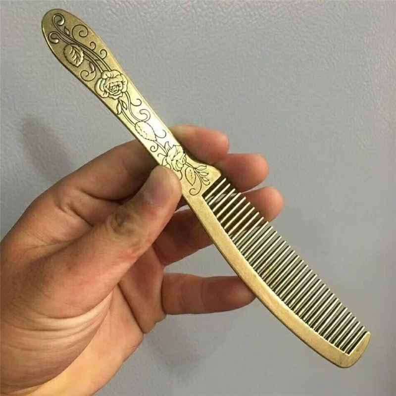 Marriage brass comb, one comb with hundred smoothness home gift comb, auspicious and safe comb