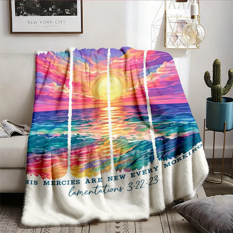 Christian Comfort Soft Blanket: Mercies Are New Every Morning Bible Verse Warm Blanket