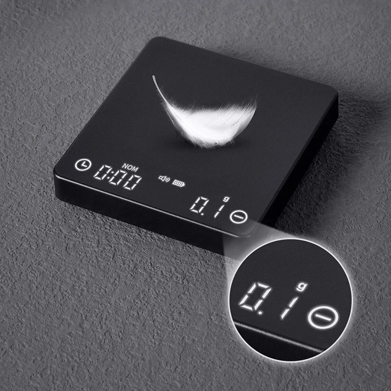Portable Tiny2S Digital Coffee Scale Weight Timer USB Charging Espresso Scale Mini Smart Kitchen Scale with Storage Bag Gift