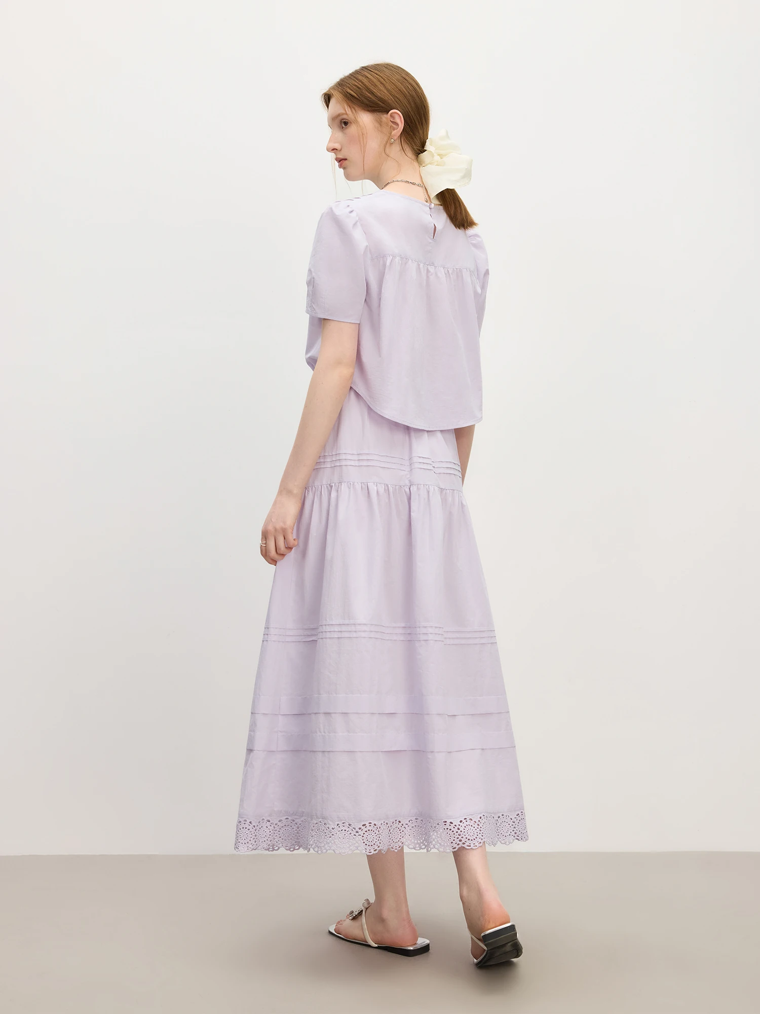 FSLE Ritaglio in vita posteriore da donna con spalline - Abito patchwork in pizzo esclusivo dal nuovo design estivo 2025 25FS12675