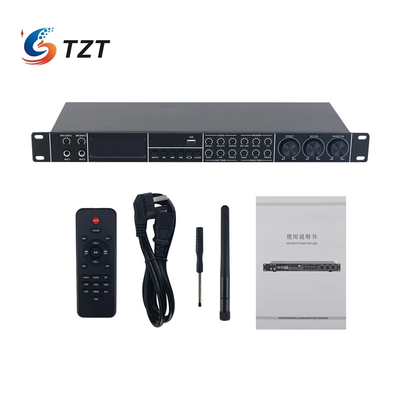 

TZT C-3 Professional Karaoke Reverb Effects Audio Power Amplifier Double Reverb DSP Effects Automatic Gain Control