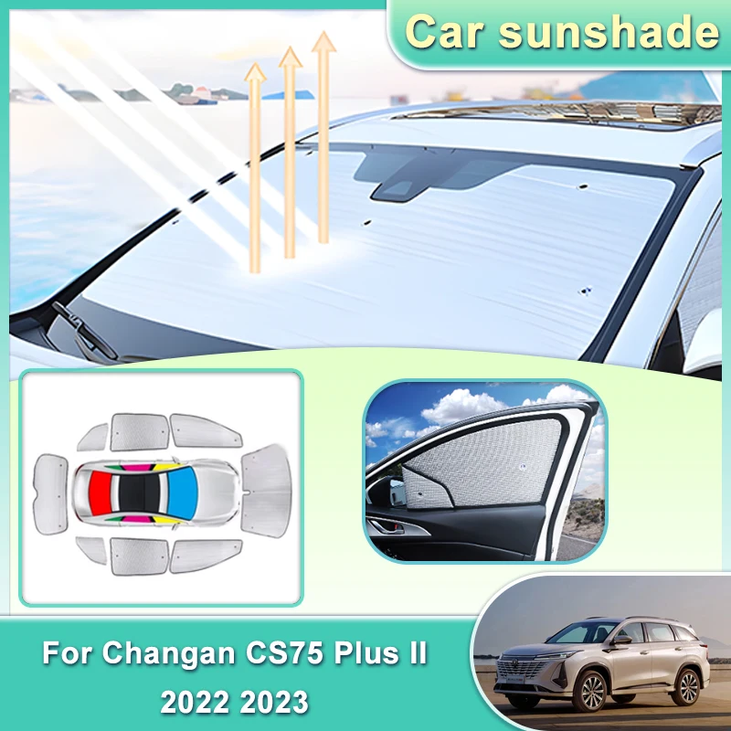 

Для Changan CS75 Plus II 2022 2023, солнцезащитный козырек для лобового стекла автомобиля, оконная штора, солнцезащитный крем, защита от ультрафиолета, автоаксессуары